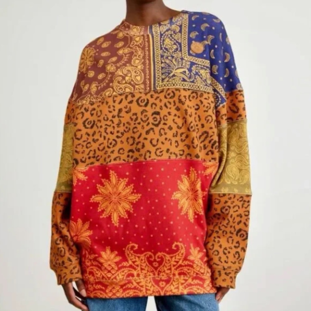 FARM Rio Multicolor Patchwork Sweatshirt